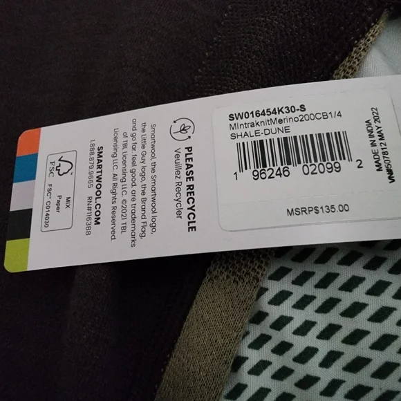 Smartwool | Intraknit Thermal Merino Base Layer Colorblock 1/4 Zip Size Small - Picture 3 of 4